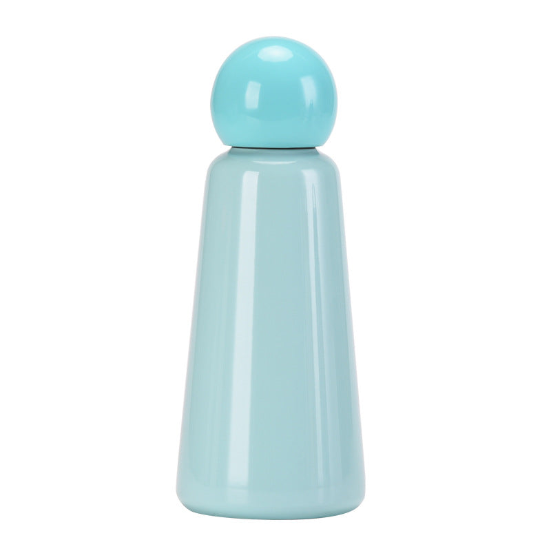 Azure-Blue Insulated Bottle with Round Lid, 500 ml