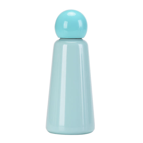 Azure-Blue Insulated Bottle with Round Lid, 500 ml